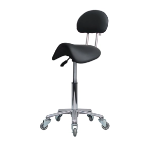 Saddle Stool Black with back