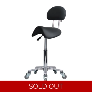 Saddle Stool Black with back