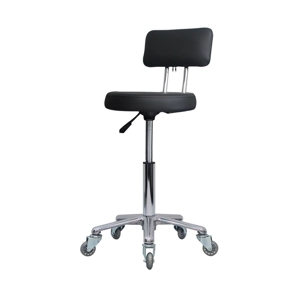 Round Stool Black with back