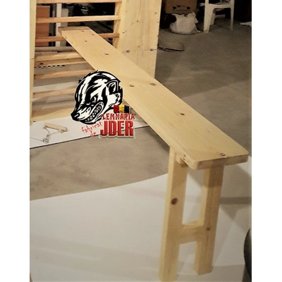 Banca Abdomene, 200x25x60 cm, Lacuita Natur - BA01L, atasabila la spalier gimnastica