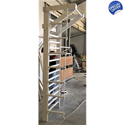 Spalier Gimnastica, 245x85 cm, Multifunctional, Alb, 15 Bare - M7145AL