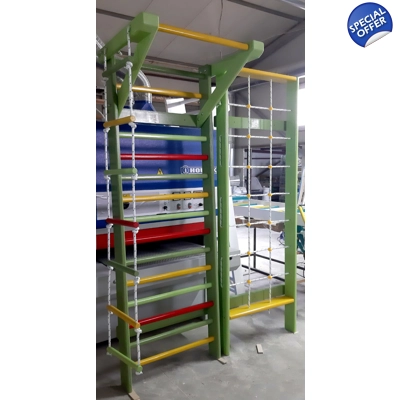 Spalier Gimnastica 230x160 cm, Multifunctional, Ansamblu Colorat, 14 Bare - M530C4