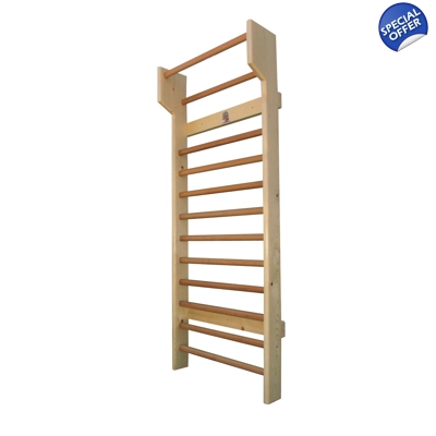 Spalier Gimnastica SCHROTH, 200x80 cm, Lacuit Natur, 12 Bare - M220L