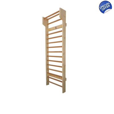 Spalier Gimnastica SCHROTH, 230x80 cm, Lacuit Natur, 15 Bare - M2.130L