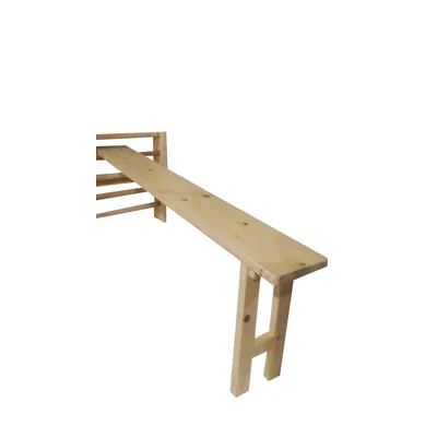 Banca de Abdomene Pliabila pentru Spalier, Lemn Masiv, Lacuita Natur, 200 x 25 x 60 cm, BA01L