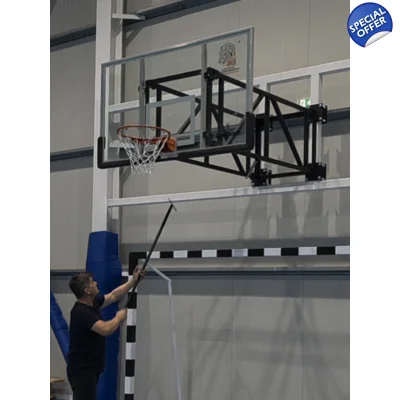 Cosuri de baschet profesionale rabatabile la perete pentru sali de sport | Lemnaria Jder®