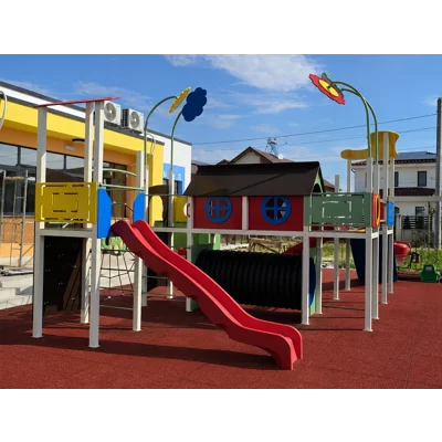 Complex de Joaca Exterior cu 3 Tobogane | Lemnaria Jder CJE01