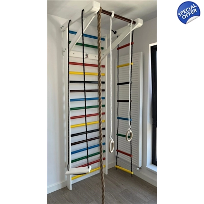 Spalier Gimnastica 260x85 cm, Multifunctional, Colorat, 16 Bare - M8260CL