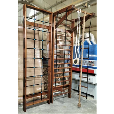 Ansamblu Gimnastica 260x160 cm, Spalier, Plasa si Accesorii Catarare, Lacuit, M5860L