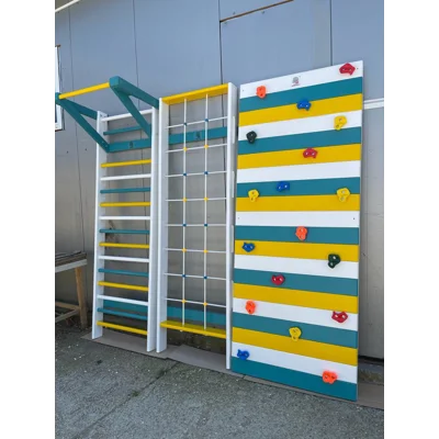 Ansamblu Gimnastica 230x240 cm, Spalier, Plasa si Panou Catarare, Colorat, M533024C3