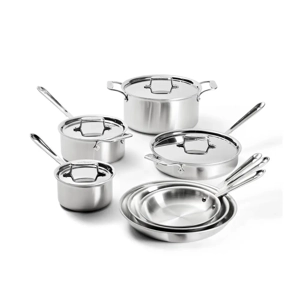 ALL-CLAD D5 Stainless Brushed 5-ply Bonded Cookware Set, 11 piece Set
