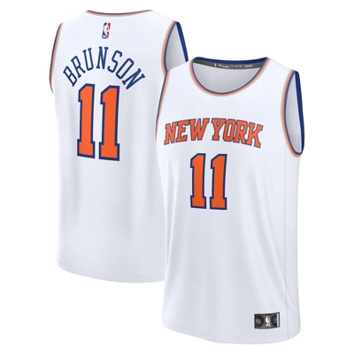 Jalen Brunson New York Knicks Fanatics Fast Break Replica Player Jersey - Association Edition - Whit