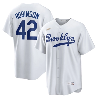 Jackie Robinson Brooklyn Dodgers Nike Cooperstown Collection Jackie Robinson Day Jersey - White