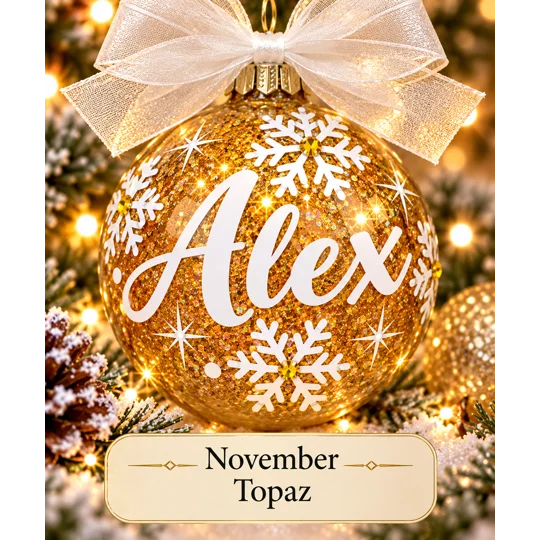 Personalized Name with Birthstone Ornament