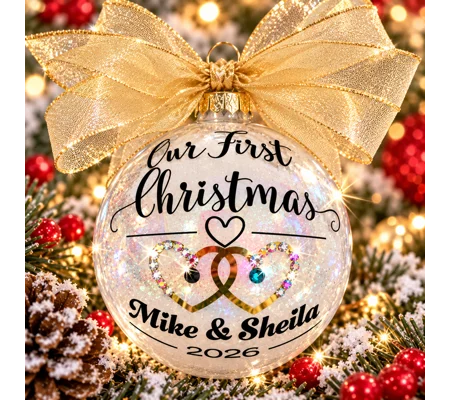 Couples First Christmas with Genuine Swarovski Birthstone Crystals