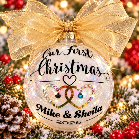Couples First Christmas with Genuine Swarovski Birthstone Crystals