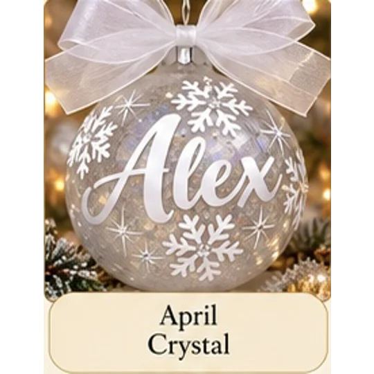 Personalized Name with Birthstone Ornament