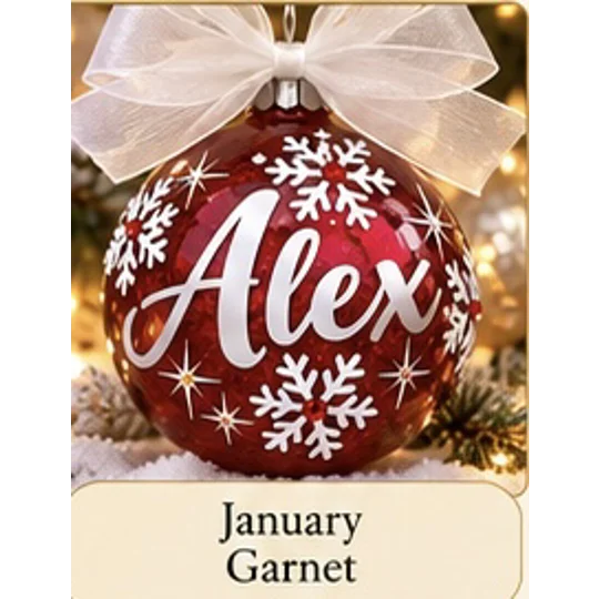 Personalized Name with Birthstone Ornament