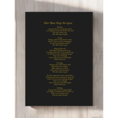 Now Those Days Are Gone Tea Towel