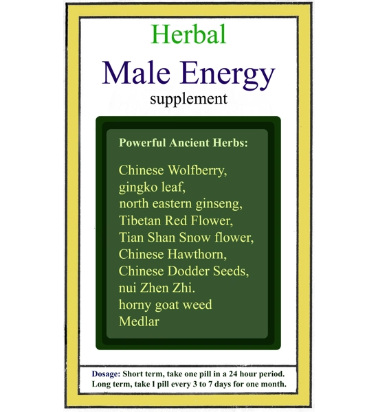 Herbal male energy supplement