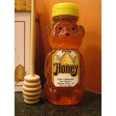 12 oz Local Raw Honey, Squeezable Honey Bear title=