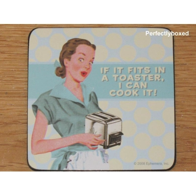 Robert Opie Coasters If it fits in a toaster I can cook it Drinks Mat Robert Opie Coasters If it fits in a toaster I can cook it Drinks Mat