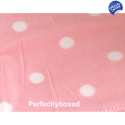 Pink blanket with white hotsell polka dots