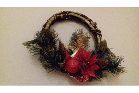 Half Wreath with Red Bow