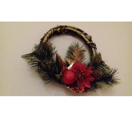 Half Wreath with Red Bow