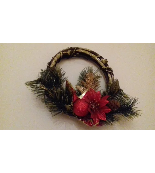 Half Wreath with Red Bow