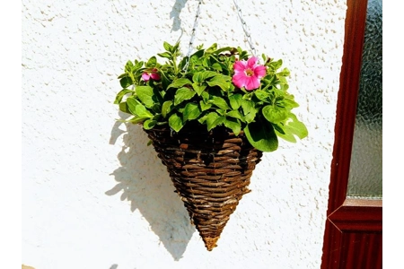 Black Rattan Cone Hanging Basket Black Rattan Cone Hanging Basket