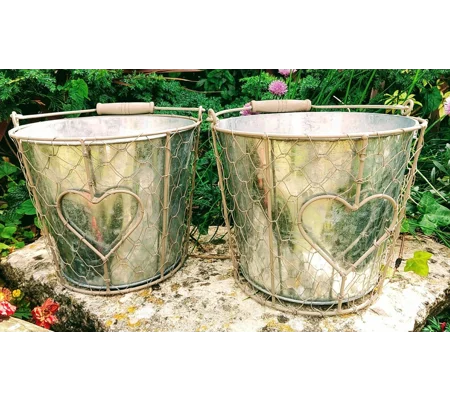 Metal Pail Planters