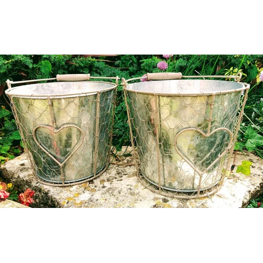 Metal Pail Planters