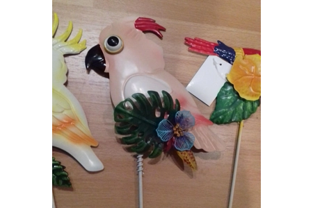 Set of 4 Parrot Garden Stakes Set of 4 Parrot Garden Stakes