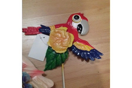 Set of 4 Parrot Garden Stakes Set of 4 Parrot Garden Stakes