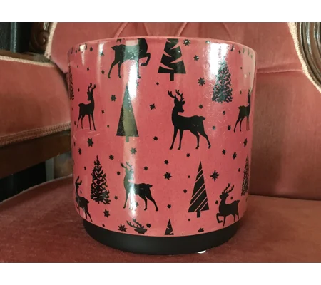 Ceramic Planter Christmas Design