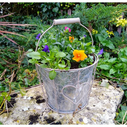 Pail Planter & Flowers