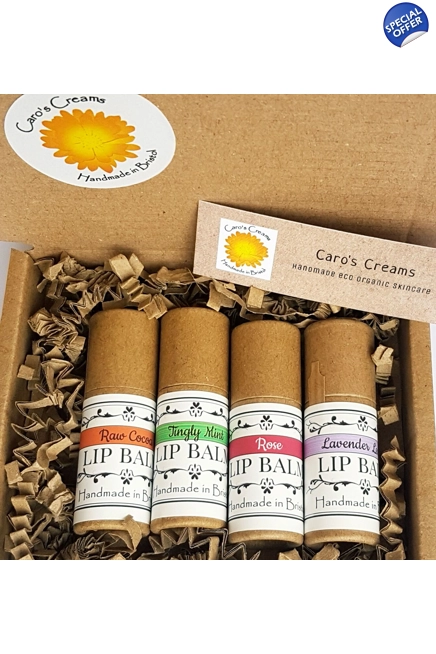 Set of 4 Beeswax Lip Balms