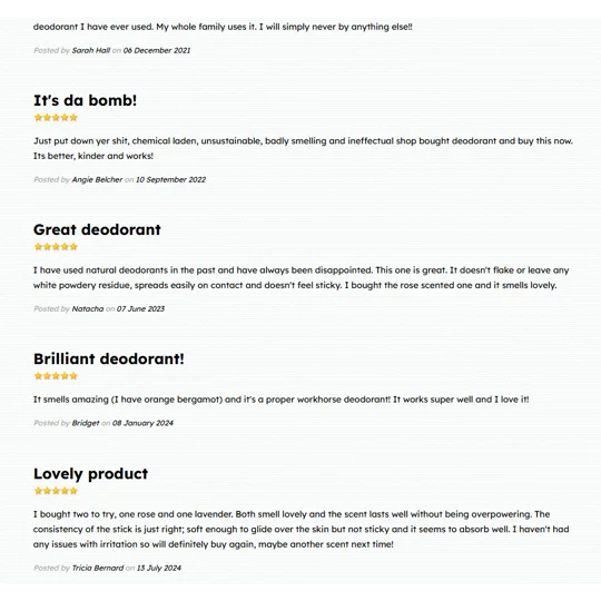 Vegan Organic Deodorants