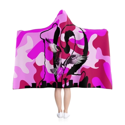 Hawks 12 Pink Cammo Hoodie Blanket