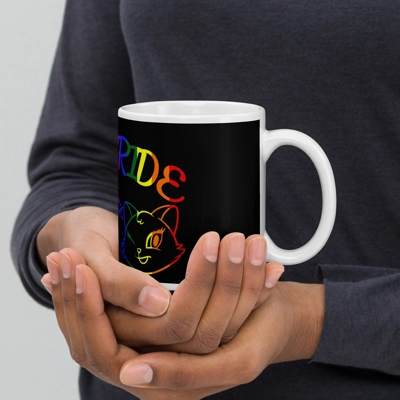 Purrride LGBTQ Black glossy mug