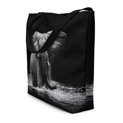 Elephant Print Large Tote Bag