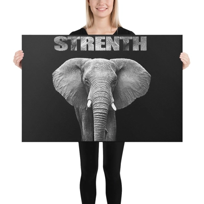 Elephant Strength Canvas Print
