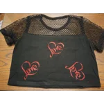 Girls Figure Graphic Fishnet Top 8-9yr
