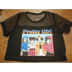 Girls Figure Graphic Fishnet Top 8-9yr