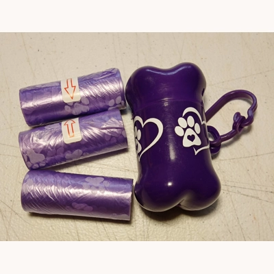 4pcs Paw Pattern Pet Poopbag & Dispenser 1