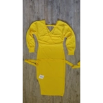 Yellow Wrapped Dress long sleeve