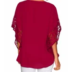 Queen of Spades Batwing Sleeve Chiffon Blouse