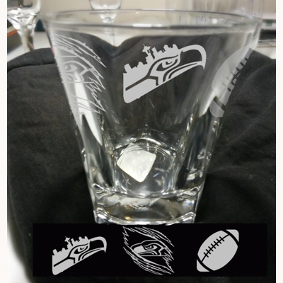 Hawks Decorative Special Whiskey Glasses, 10.5-oz.