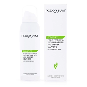 Foamy foot cream with microsilver and greater celandine